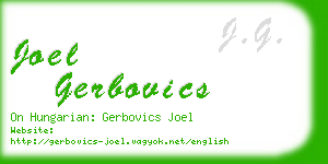 joel gerbovics business card